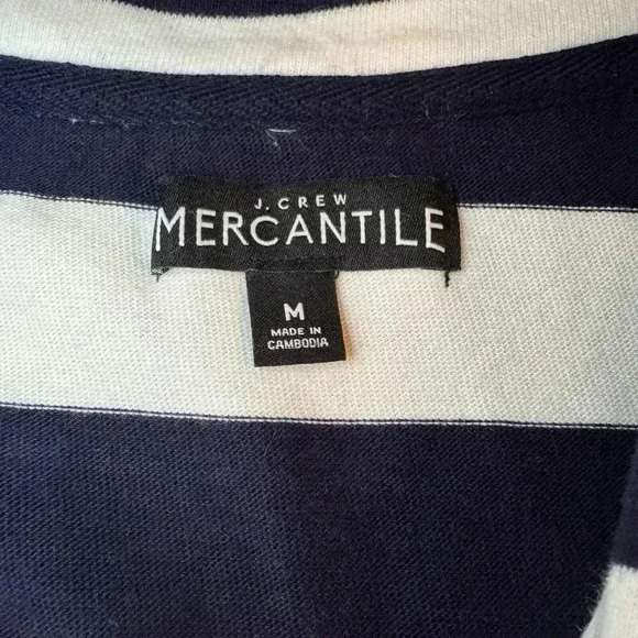 J Crew Mercantile Men's Striped 1/4 Zip Pullover Size Medium Navy/White - Picture 5 of 8